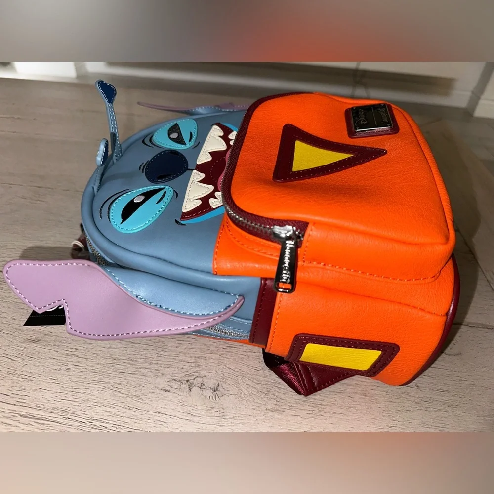 Disney Stitch Kids Backpack - Orange and Blue